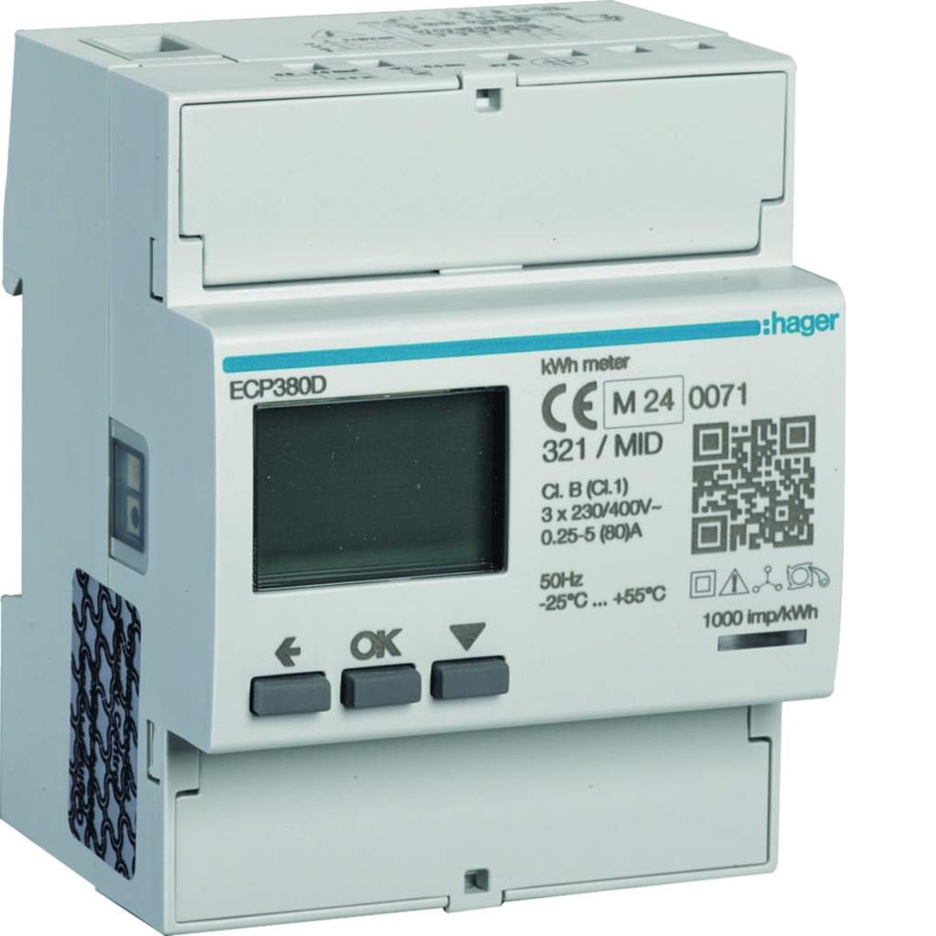 COMPTEUR TRIPHASE DIRECT 80A 4M S0 MID