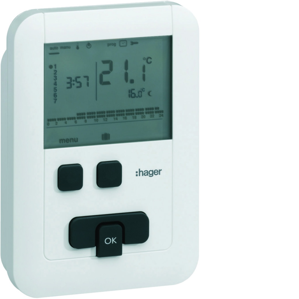 THERMOSTAT PROGRAMMABLE ECO 7 JOURS - PILES  *