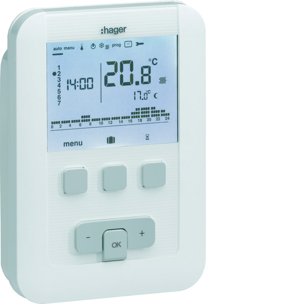 THERMOSTAT PROGRAMMABLE BASIC 7 JOURS -PILES  *