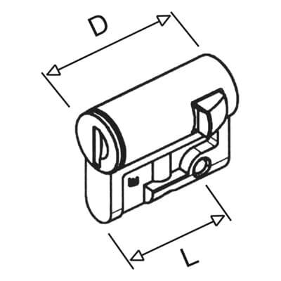 SERRURE SEMI-CYLIND DOUBLE PANNETON 3MM  *