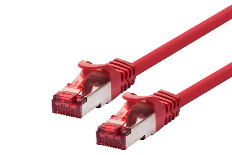 PATCH CABLE S/FTP PIMF 30CM - CAT6 - RED  *