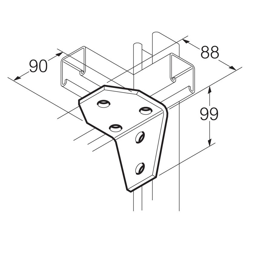 BR. FIX. ANG. 90DEGR GC  *