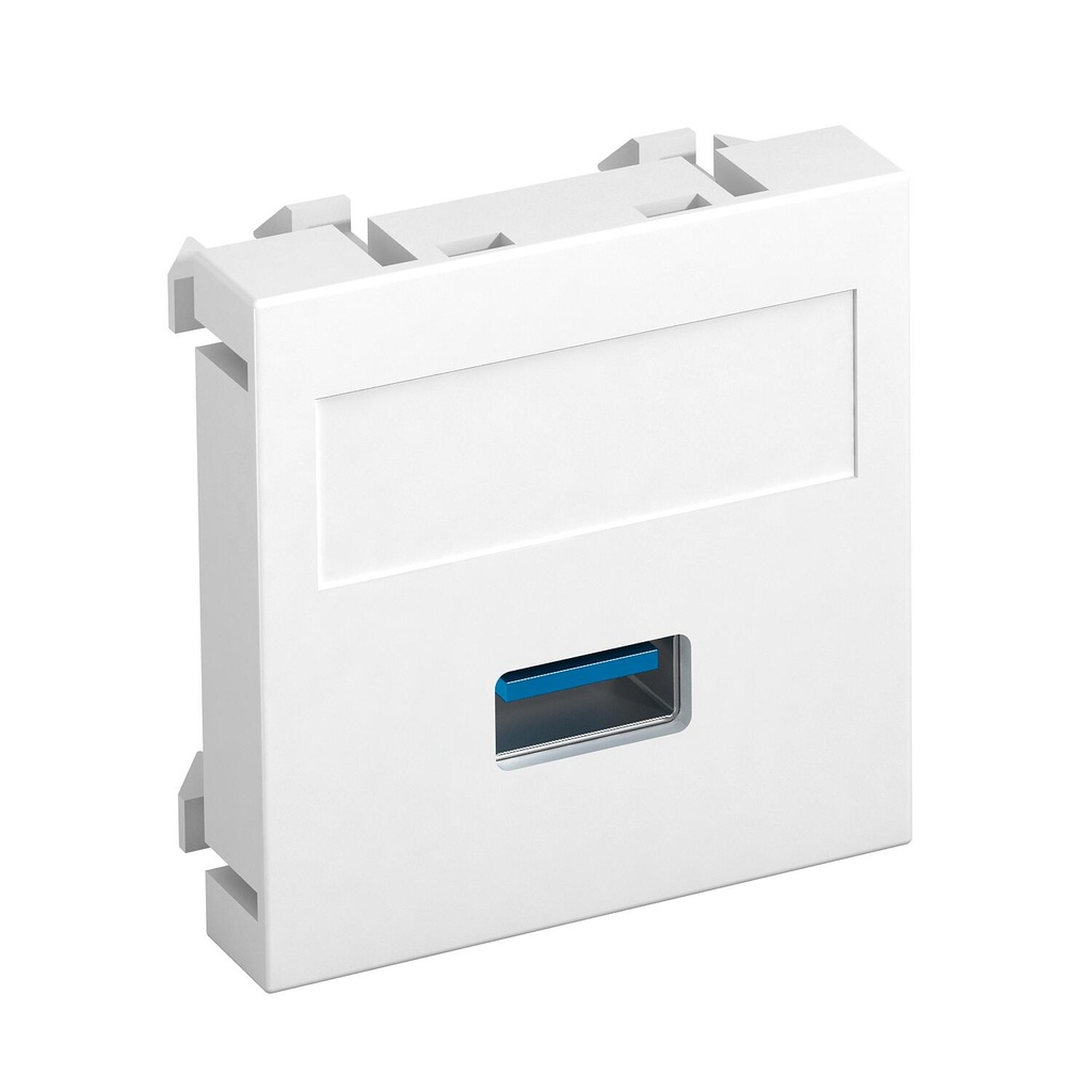 PRISE USB 1 MODULE BLANCHE 45X45MM BLANC  *