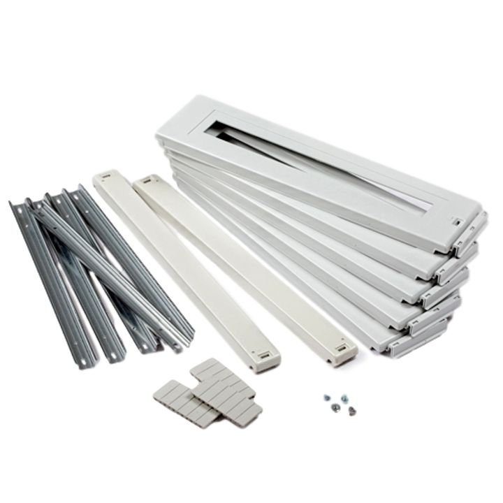 KIT RAILS DIN 96 MOD. AVEC PLASTRONS SYNTH. 200MM  *