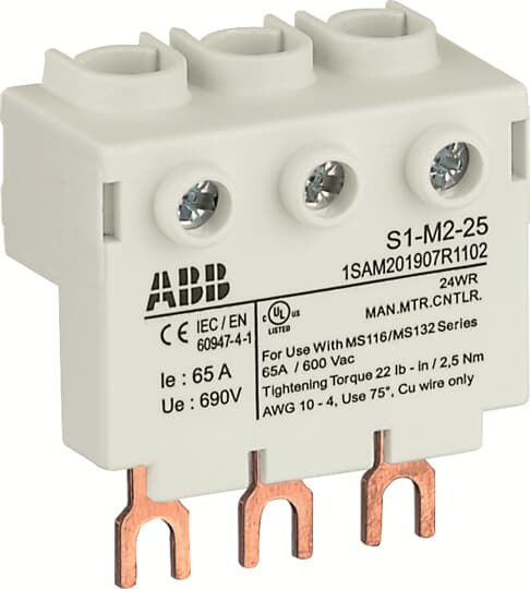 BORNE D'ALIMENTATION SERIE MS116/MS132 65A FORME ELEVEE 16/25MM²  *
