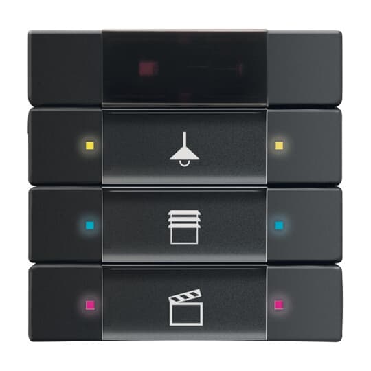 ELEMENT DE COMMANDE MATT NOIR 3/6 COMMANDES AVEC INTERFACE IR  *