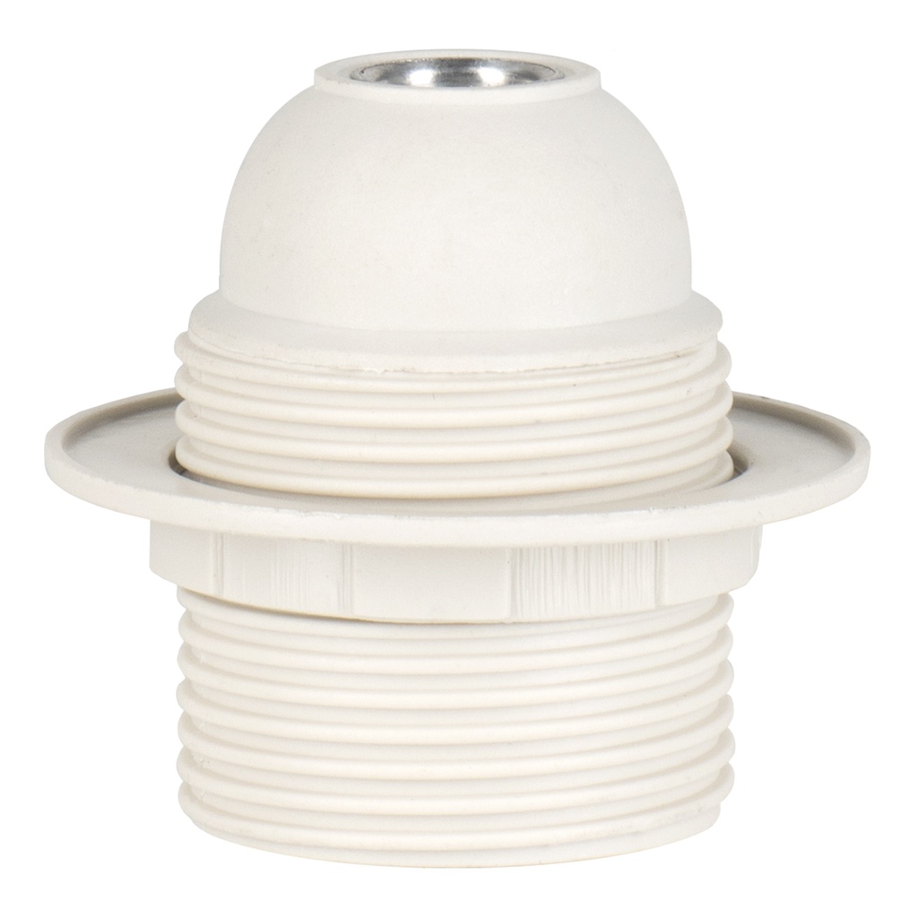 LAMPHOLDER E27 TP THREADED + RING WHITE