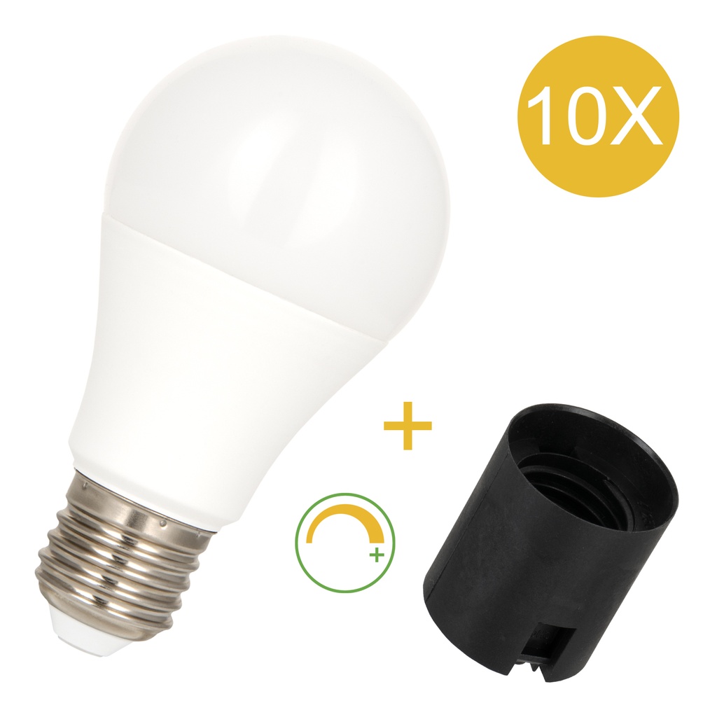 10-PACK COMBI E27 LAMPHOLDER PLUG-IN + L  *