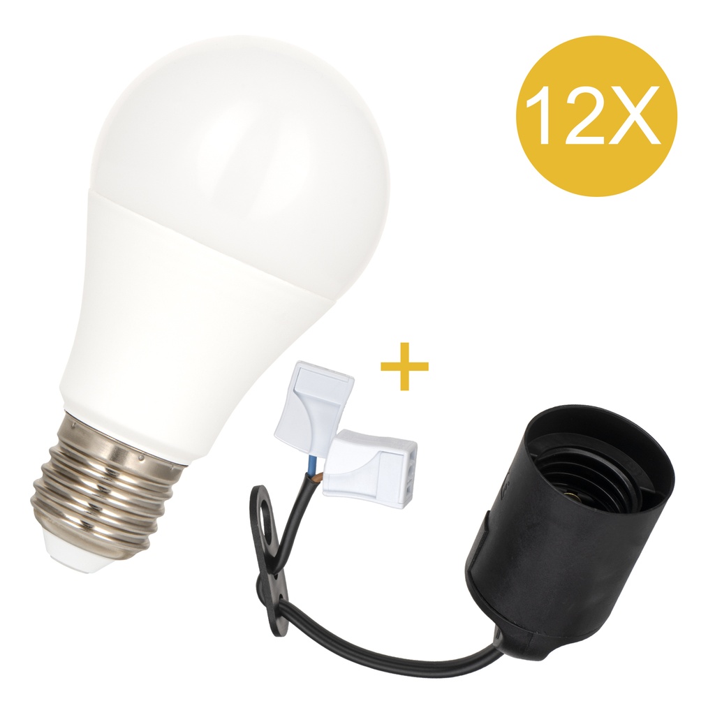12-PACK COMBI E27 LH CONNECTOR + LED 6W2700K  *