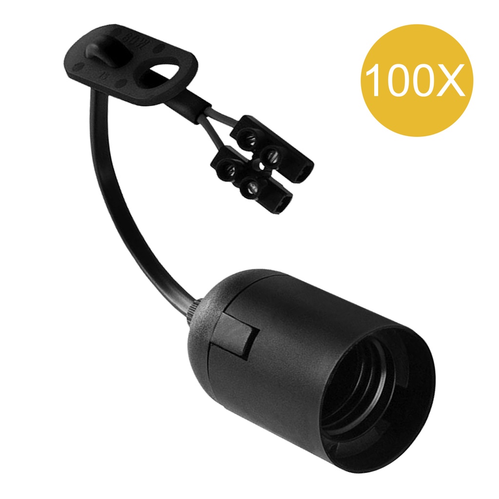 100-PACK RENOVATION LAMPHOLDER E27 TP BLACK  *