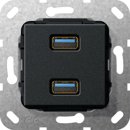 USB 3.0 A 2-V VERLOOPKAB. BASISELEMENT ZWART M  *