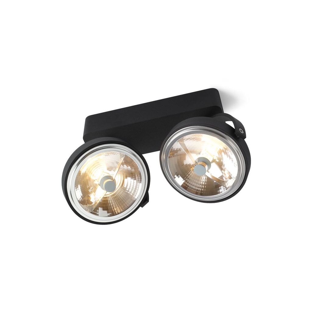 PIN-UP 2 LED BLACK / TRANSF. INCL. / DIMMABLE (TRIAC/IGBT)  *