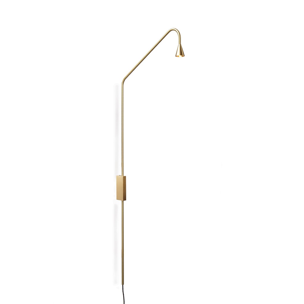 AUSTERE-WALL PUSH PLUG BRASS WITH AU PLUGDRIVER / PUSH-DIM BUTTON ON BASE  *