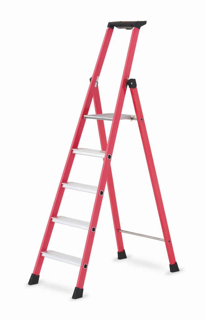 TRAPLADDER MET PLATFORM EN 4 SPORTEN  *