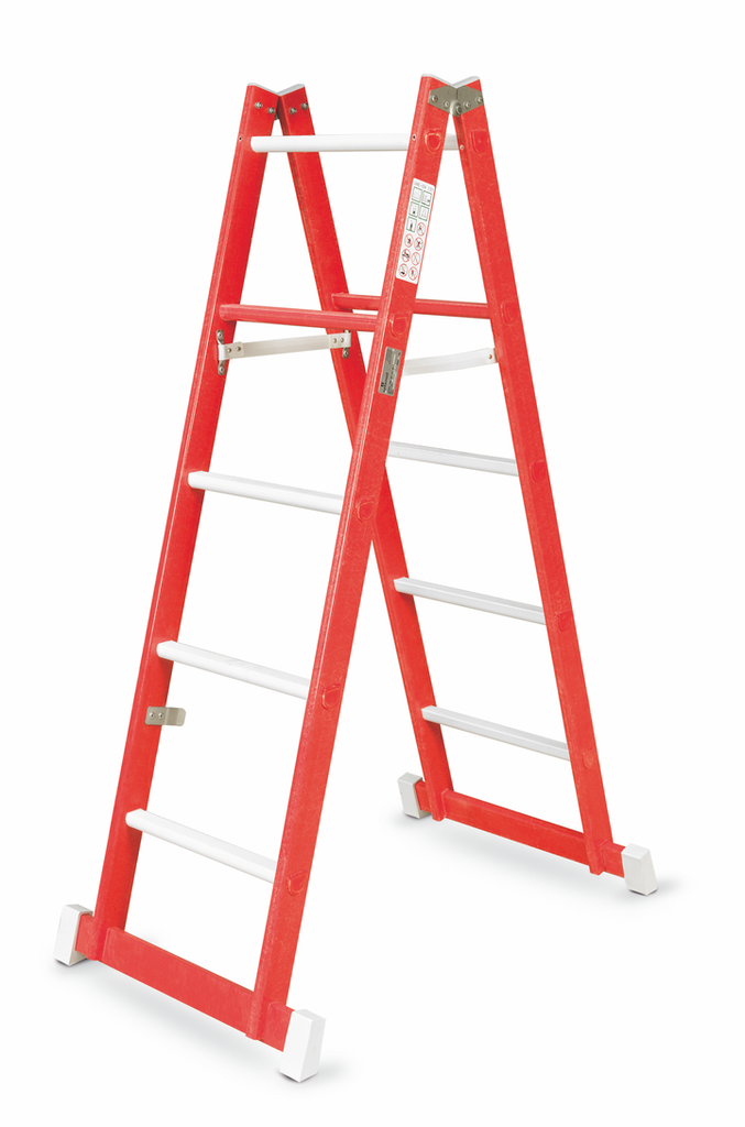DUBBELE TRAPLADDER AVEC 2X5 SPORTEN  *