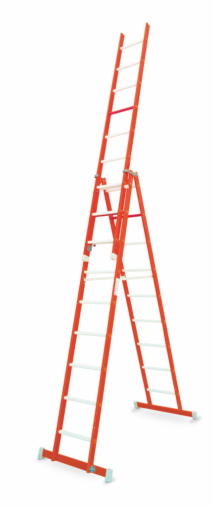 ECHELLE DOUBLE AVEC MONTANT EXT., 2X10+10 MARCHES  *