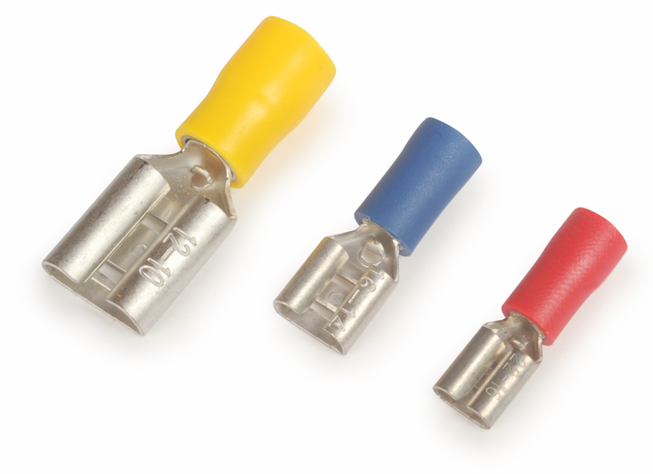 FASTON ENFICHABLE PRÉISOLÉ, BLEU, 2.5MM², L4.8MM  *
