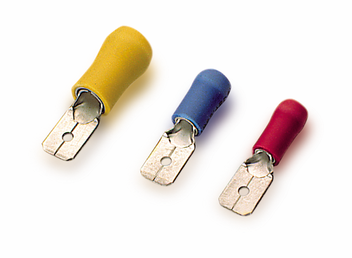 FICHE FASTON PRÉISOLÉE, BLEU, 2.5MM², L6,35MM  *