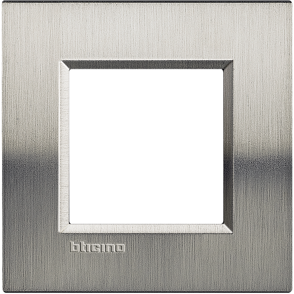 LL-PLAQUE RECTANGUL. 2 MOD ACIER BROSSE  *
