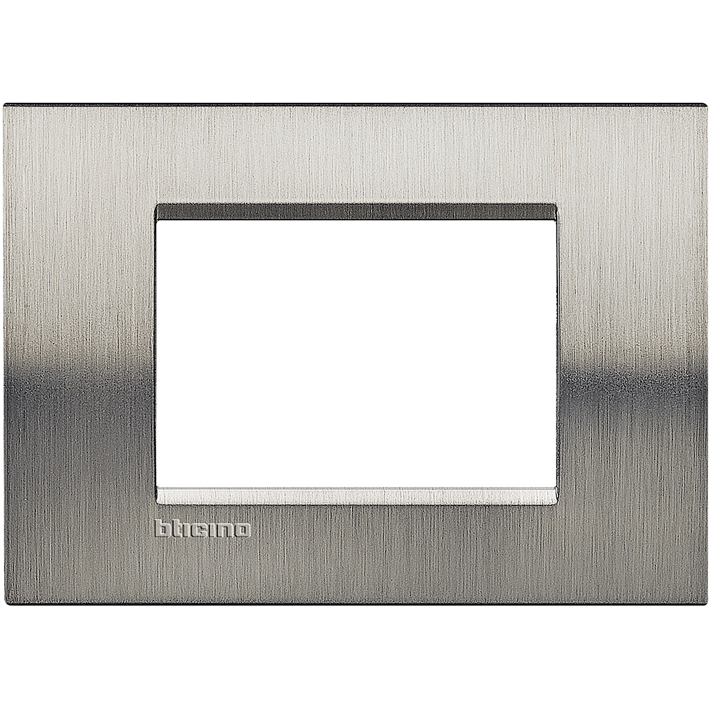 LL-PLAQUE RECTANGUL. 3 MOD ACIER BROSSE  *