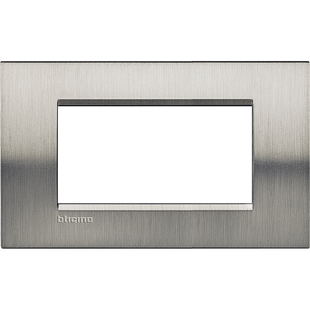 LL-PLAQUE RECTANGUL. 4 MOD ACIER BROSSE  *