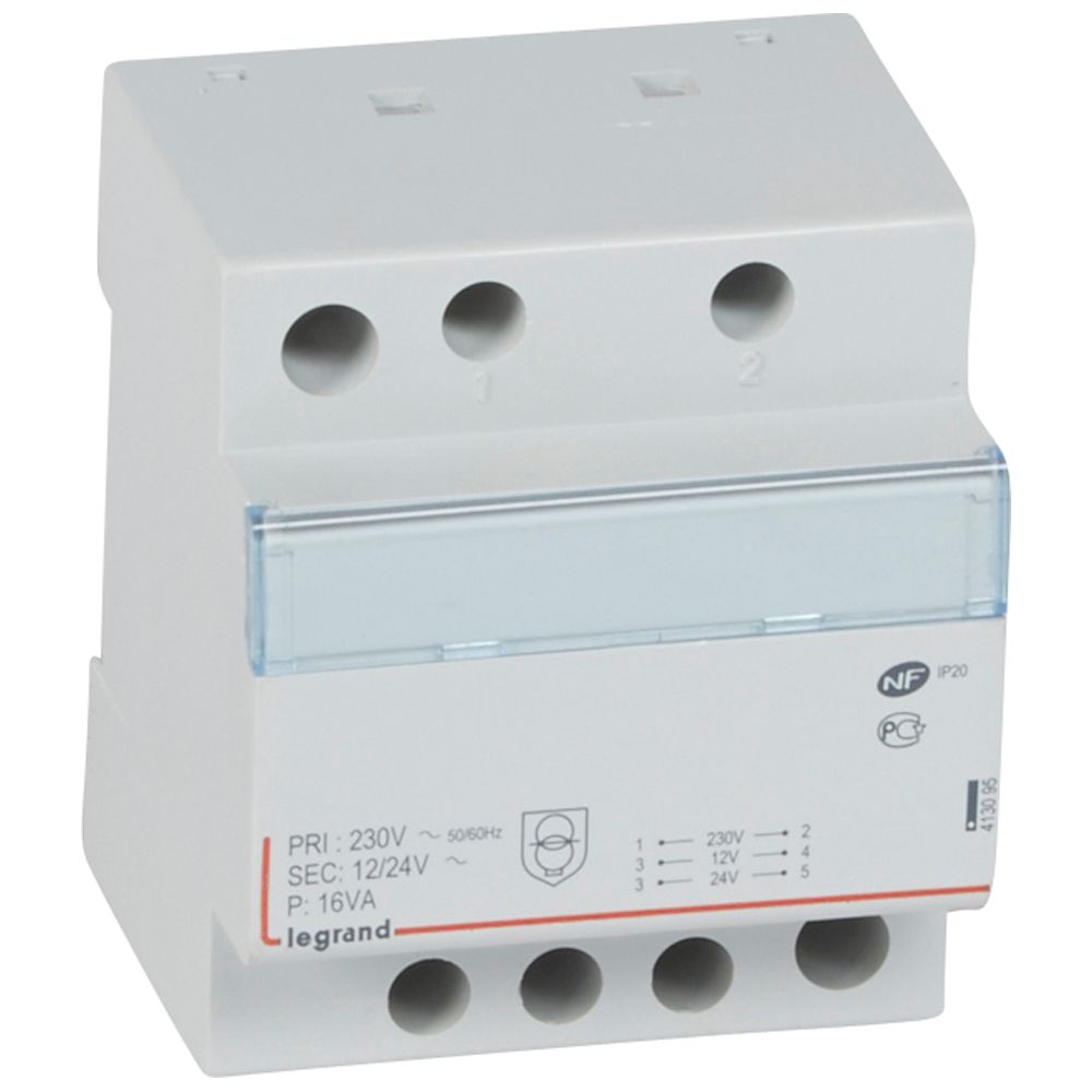 TRANSFO SEC. 12/24V - 16VA 4 MOD  *