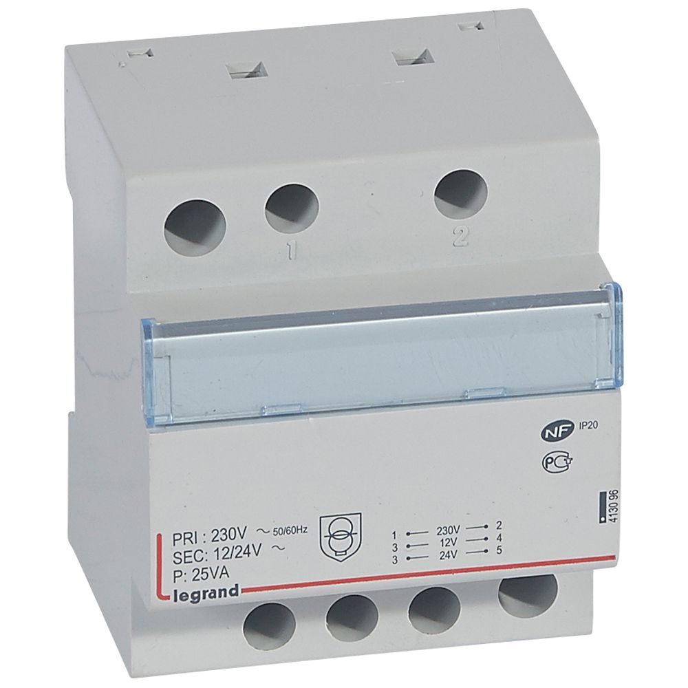 TRANSFO SEC. 12/24V - 25VA 4 MOD  *