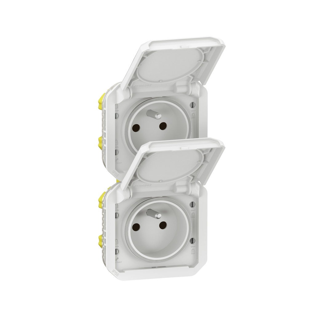 PLEXO PRISE 2X2P+T VERTICAL MÉCANISME IP  *