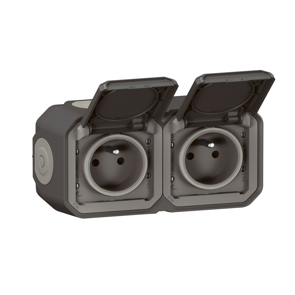 PLEXO GP DOUBLE PRISE HORIZ. COMPLET IP5  *