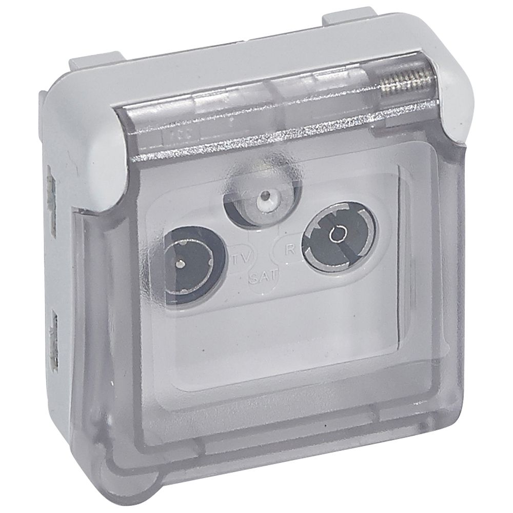 PLEXO PRISE TV-FM-SAT COMPOSABLE GRIS  *