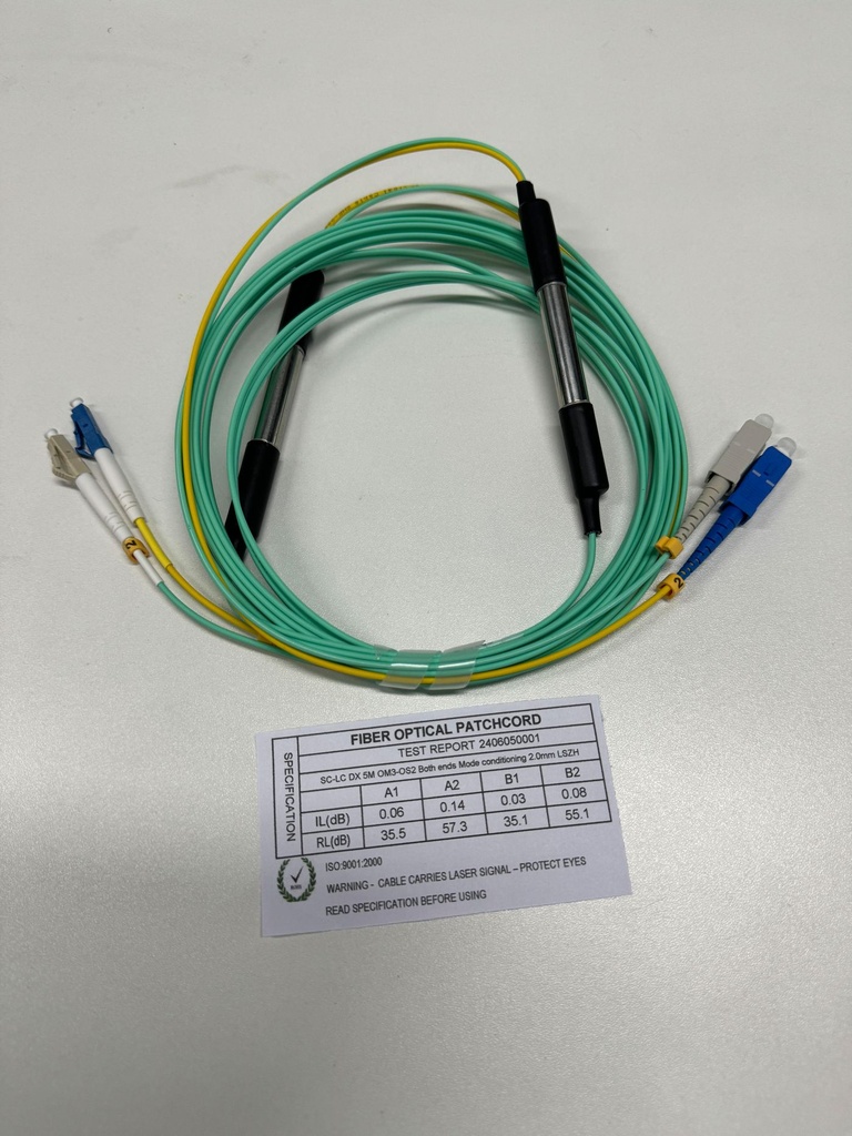 SC- LC DUPLEX 5M OM3 TO OS2  *