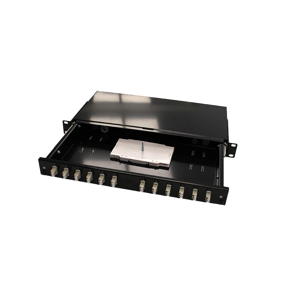 FIBER BOX: 12xLC , COUPLER+SCREW + SPLI.  *