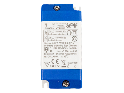 [TECTLC009PHD] (AS) DRIVER 15W 500MA POUR 1X KUANA S PHASE DIM + CON. FEM.  *